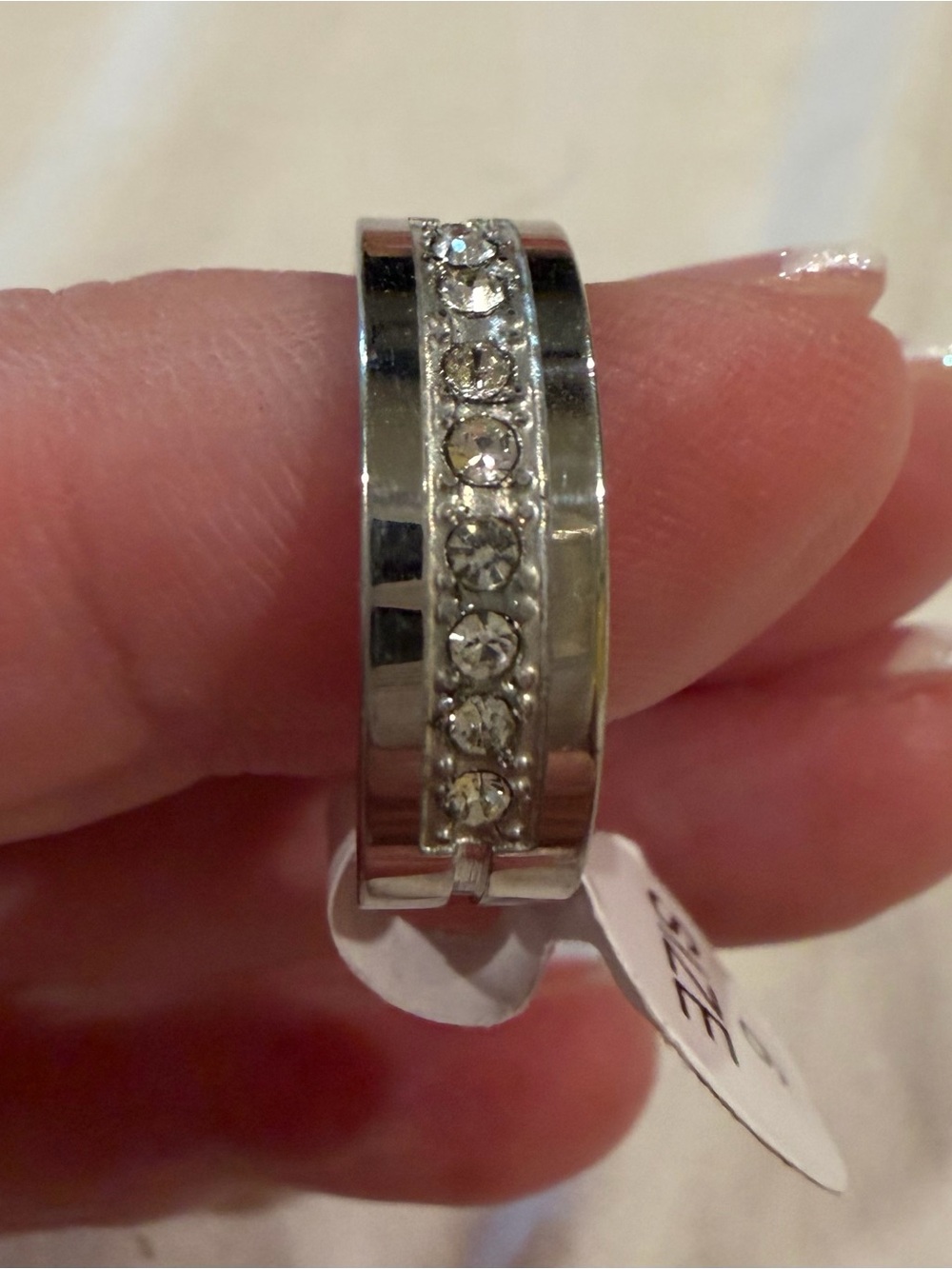 Silver CZ Eternity Ring Band Size 6